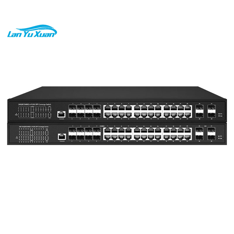 Sfp+ 10G Managed Switch 8 Port - L3マネージドスイッチ、16ポート、ギガビットPoE、8ポート1G RJ45コンボ、8ポート1G SFPコンボ、4ポート10G SFPスロット、アップリンク対応